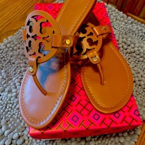 Tory Burch Miller sandals, calf leather.